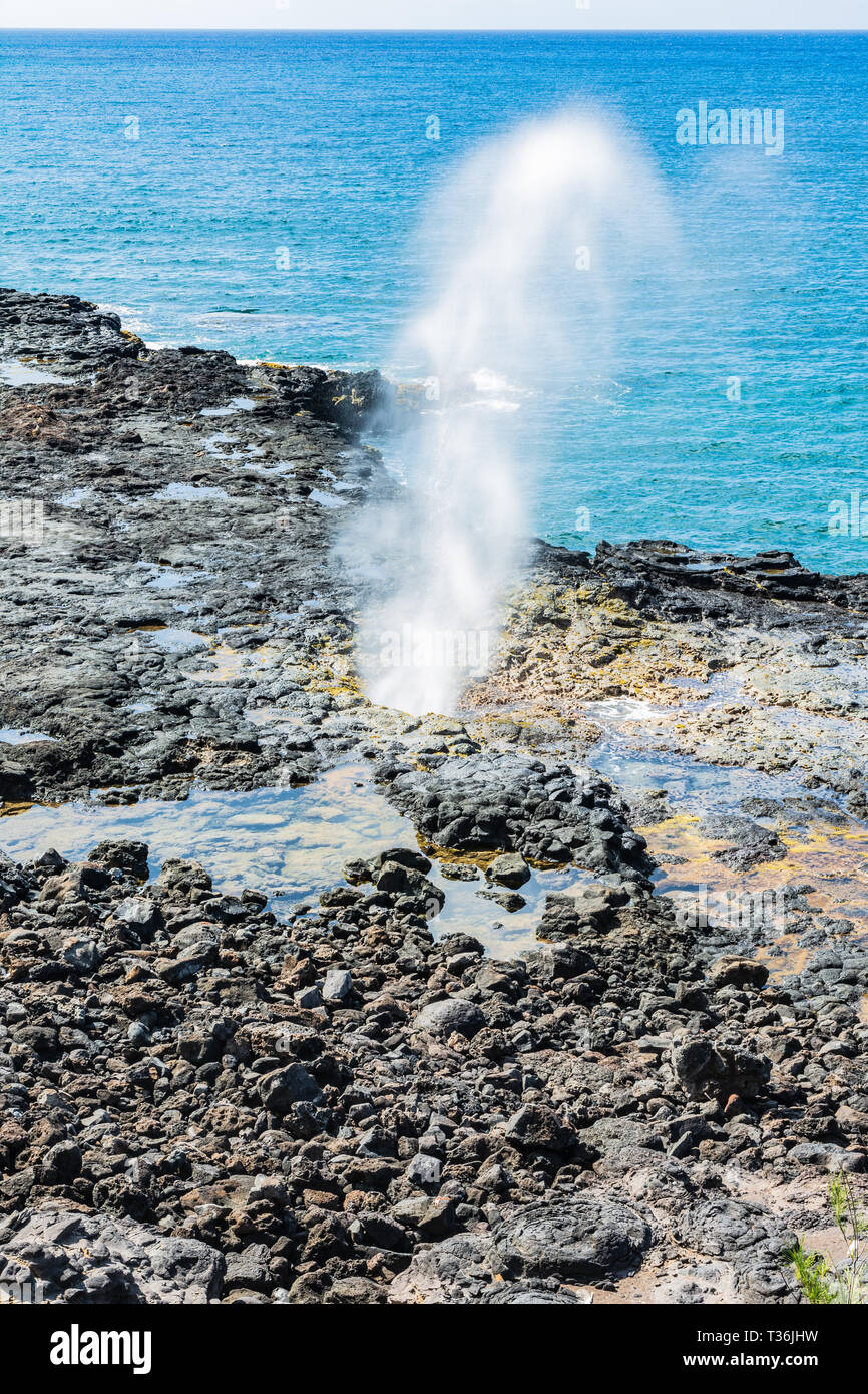 Di Spouting Horn costa, Poipu, Kauai, Hawaii Foto Stock