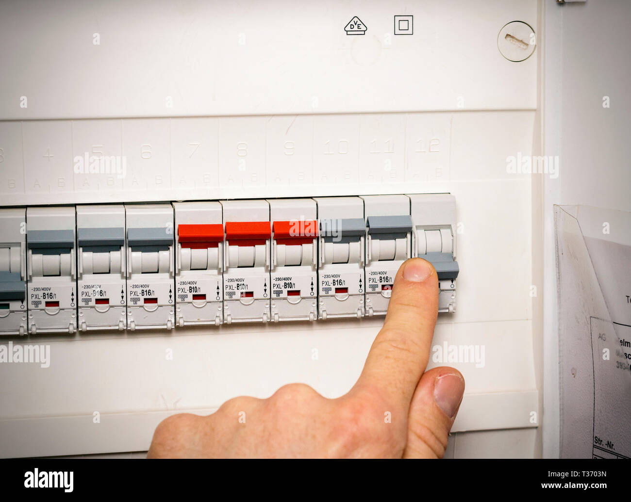 Scatola fusibili e fueses Foto Stock