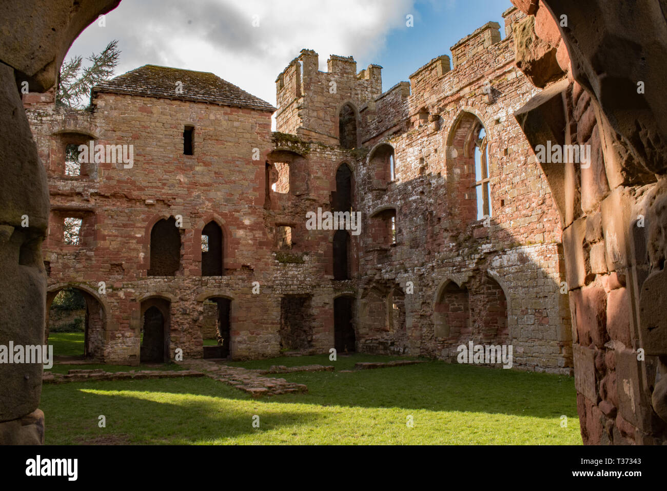 Interno di Acton Burnell Castle Foto Stock