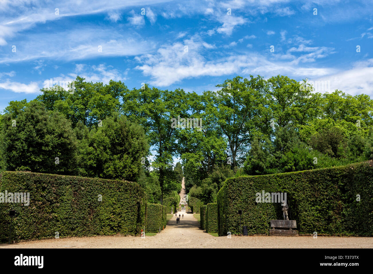 Il Giardino di Boboli di Firenze, ospita una collezione di sculture databili dal XVI al XVIII secolo, con alcune antichità romane. Foto Stock