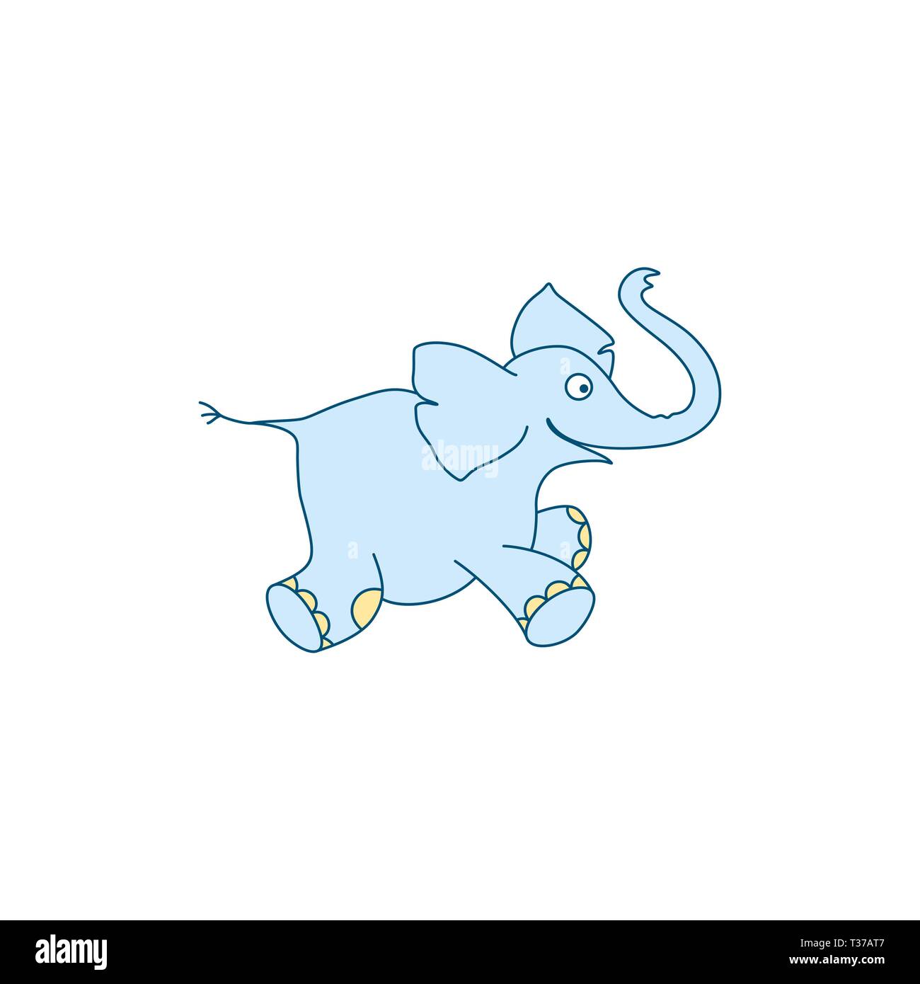 Illustrazione Vettoriale di Cartoon carino elephant baby Illustrazione Vettoriale
