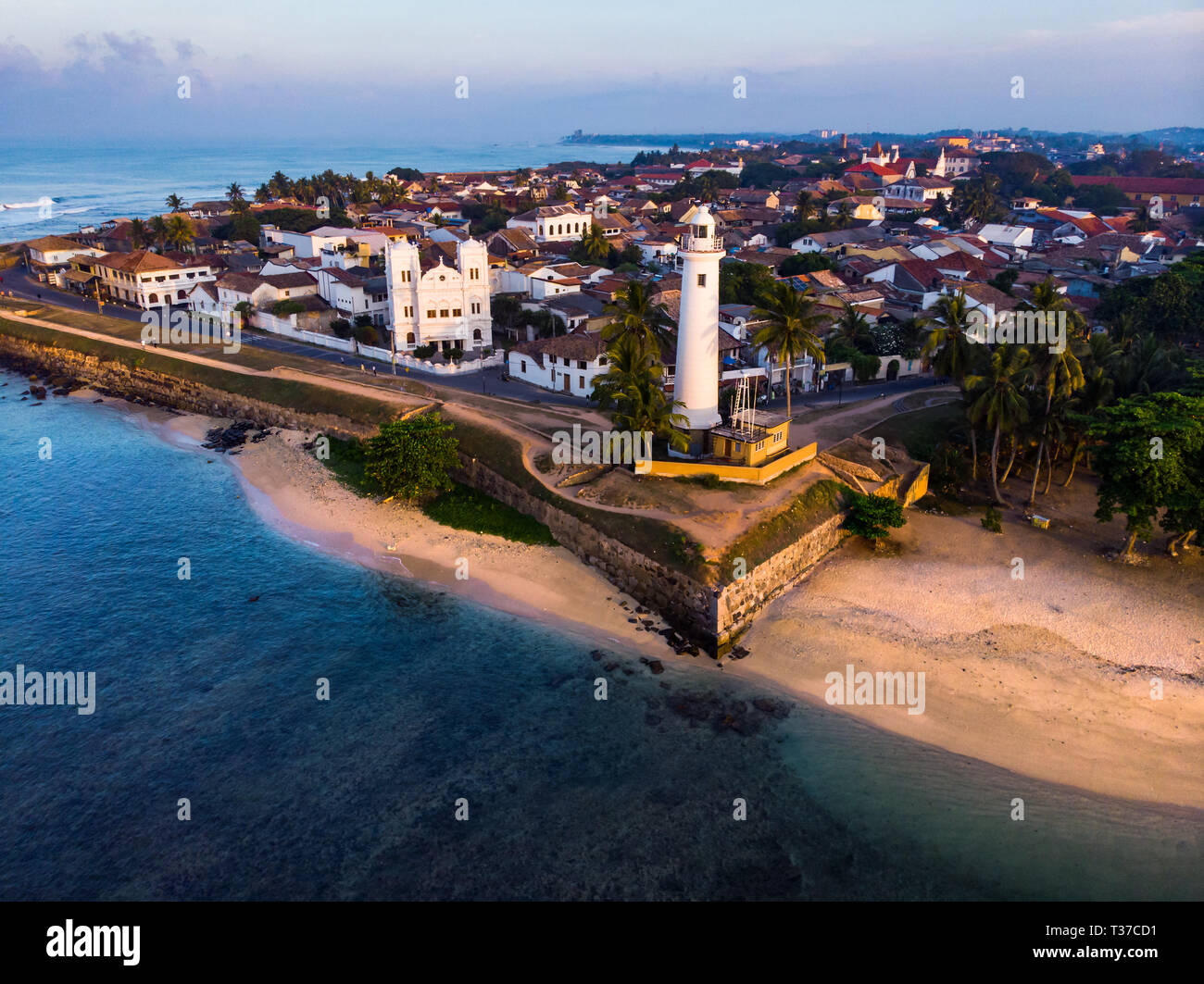 Fortezza Olandese di Galle città di Sri Lanka vista aerea Foto Stock