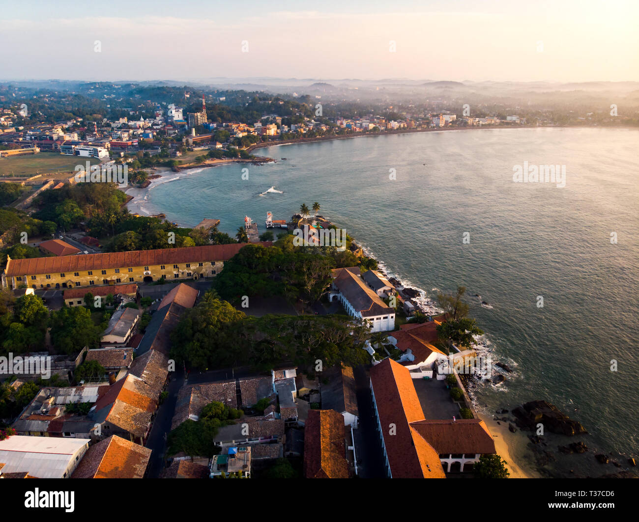 Galle Fortezza Olandese di Galle città di Sri Lanka vista aerea Foto Stock