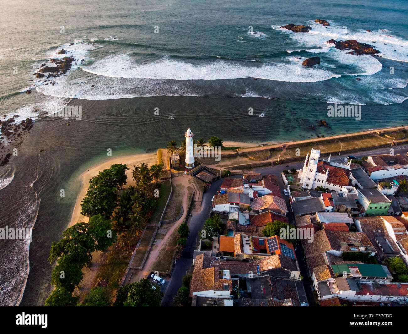 Coloniale Olandese Galle Fort Sri Lanka vista aerea Foto Stock