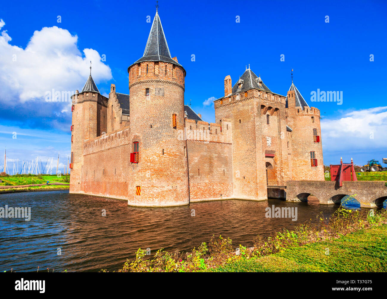 Elegante Muiden castello medievale,Olanda. Foto Stock