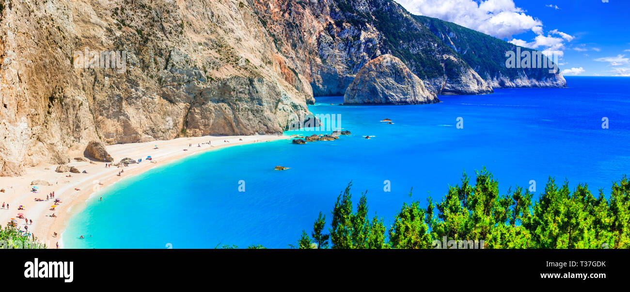Bellissimo Porto Katsiki beach,Lefkada Island, Grecia Foto Stock