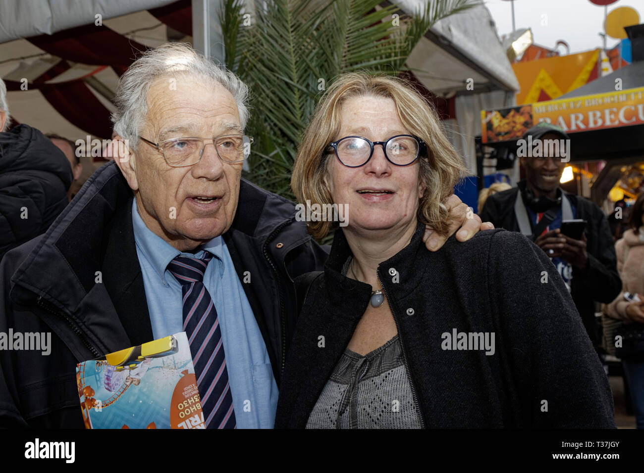 Parigi, Francia, 5 aprile 2019. Michel Chevalet e una valutazione assistere alla cerimonia di inaugurazione della fiera di Trone fino 2019 presso il prato di Reuilly il 5 aprile 2019 Foto Stock