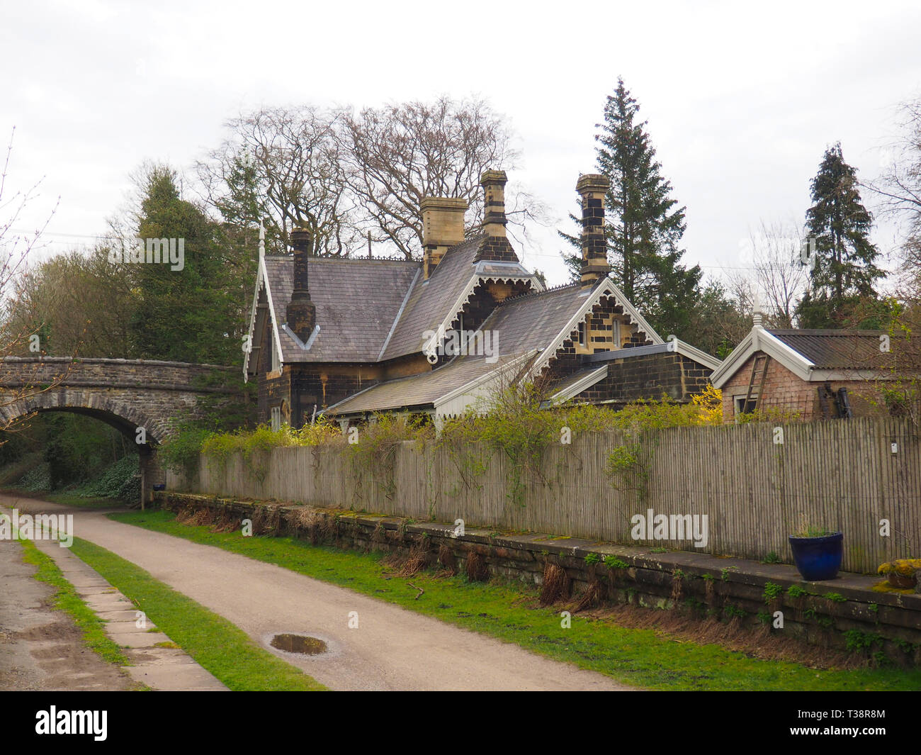 L'ex stazione Thornbridge alle prese sulla Monsal Trail vicino a Bakewell nel Peak District, REGNO UNITO Foto Stock