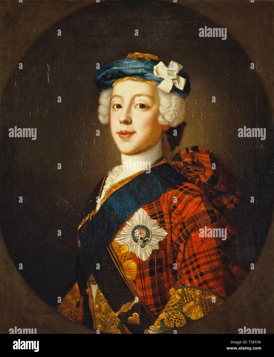 Il principe Charles Edward Stuart, 1720 - 1788. Il figlio maggiore del principe James Francis Edward Stuart - William Mosman, circa 1750 Foto Stock