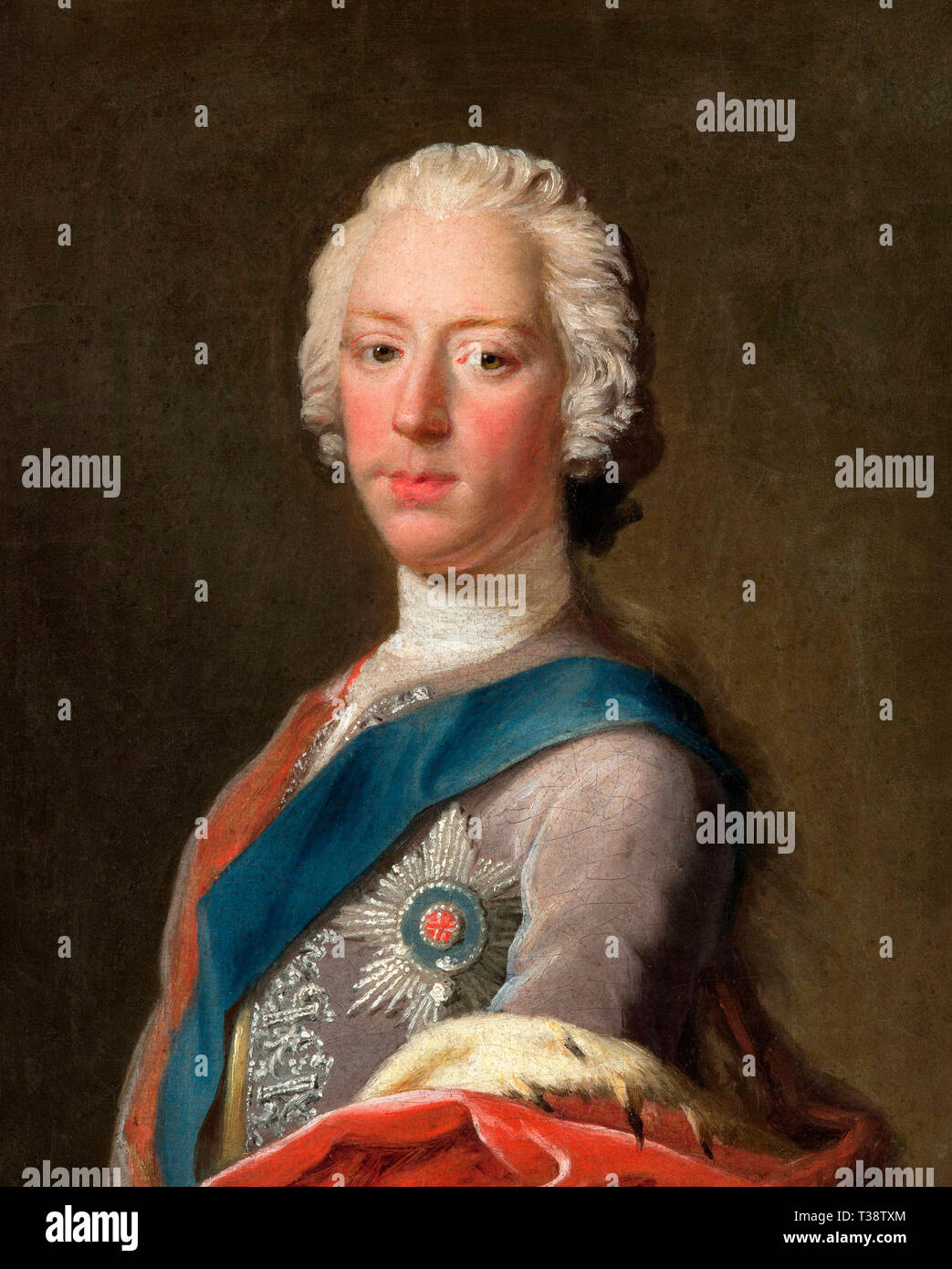 Il principe Charles Edward Stuart, 1720 - 1788. Il figlio maggiore del principe James Francis Edward Stuart - Allan Ramsay, circa 1745 Foto Stock