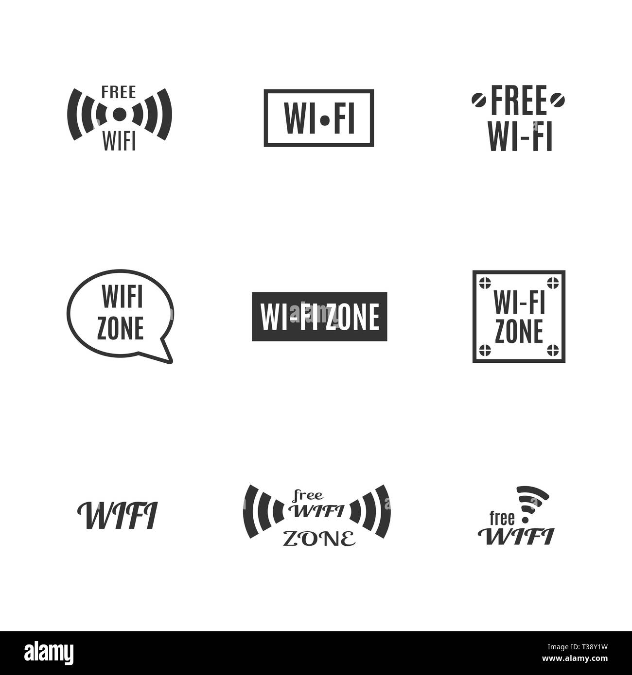 Set di varie icone senza fili isolati su uno sfondo bianco. In stile appartamento, illustrazione vettoriale. Illustrazione Vettoriale