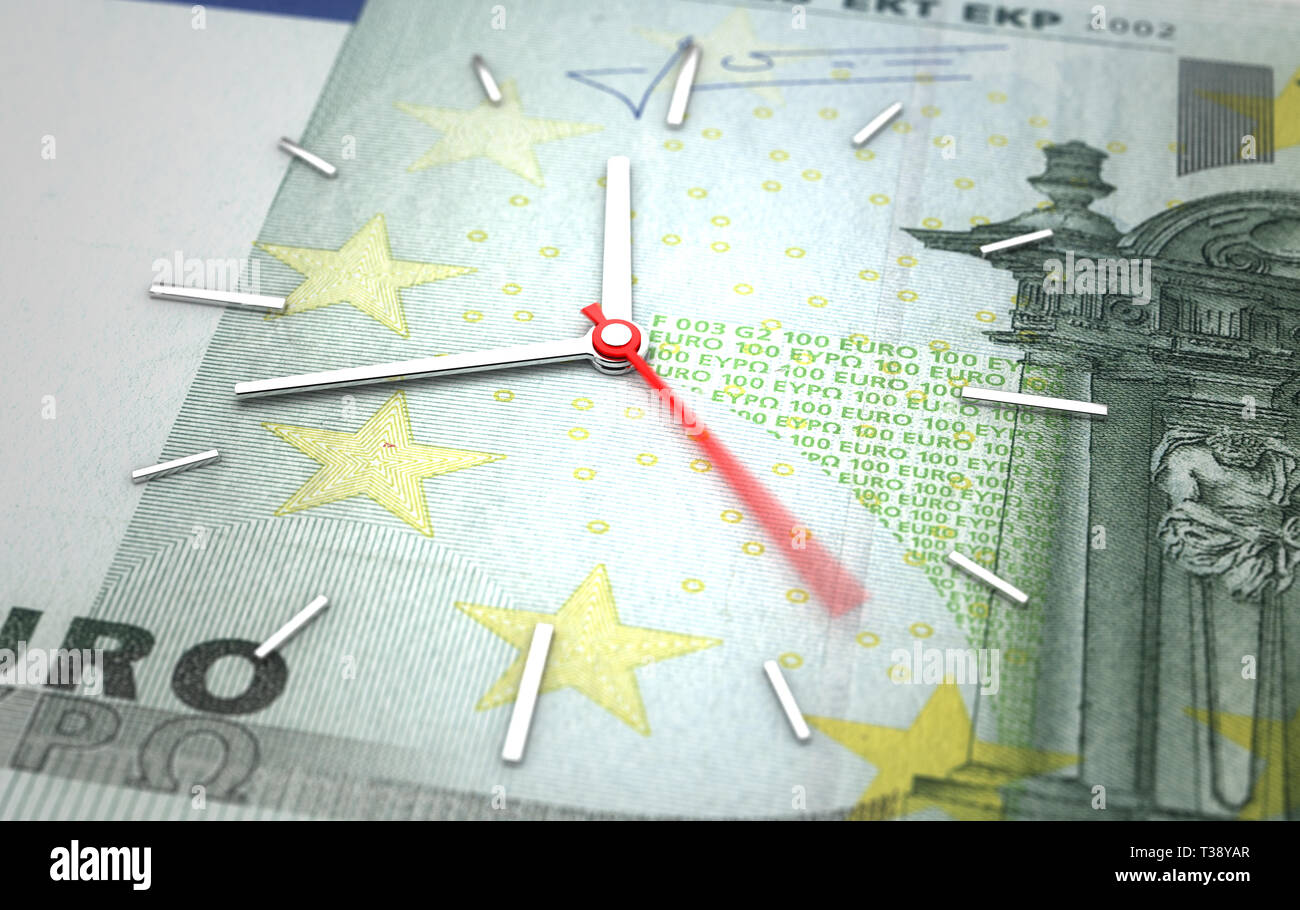 Tempo e Euro europeo. Il tempo è denaro concept Foto Stock