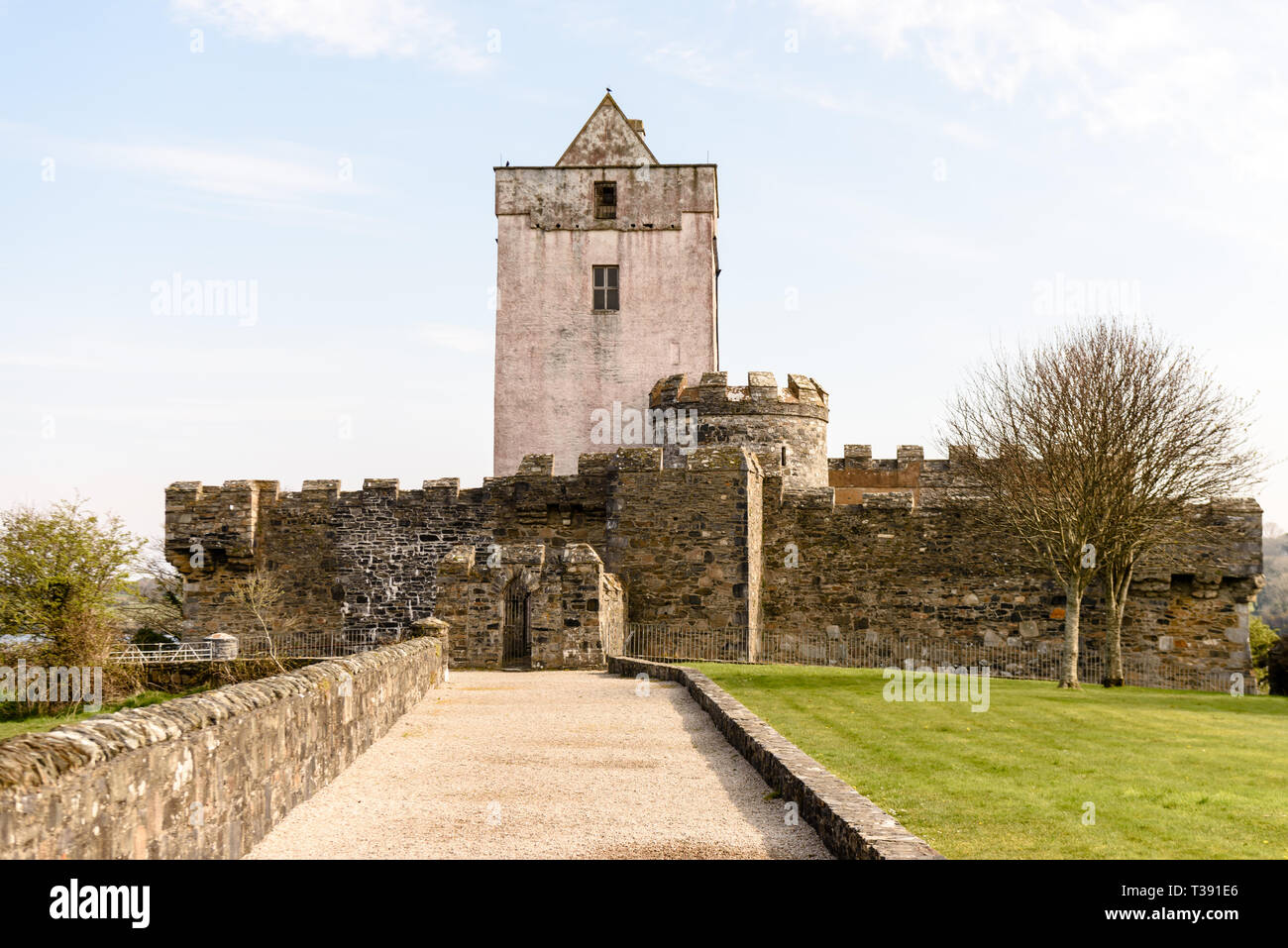 Doe Castle, nella Contea di Donegal, Irlanda Foto Stock