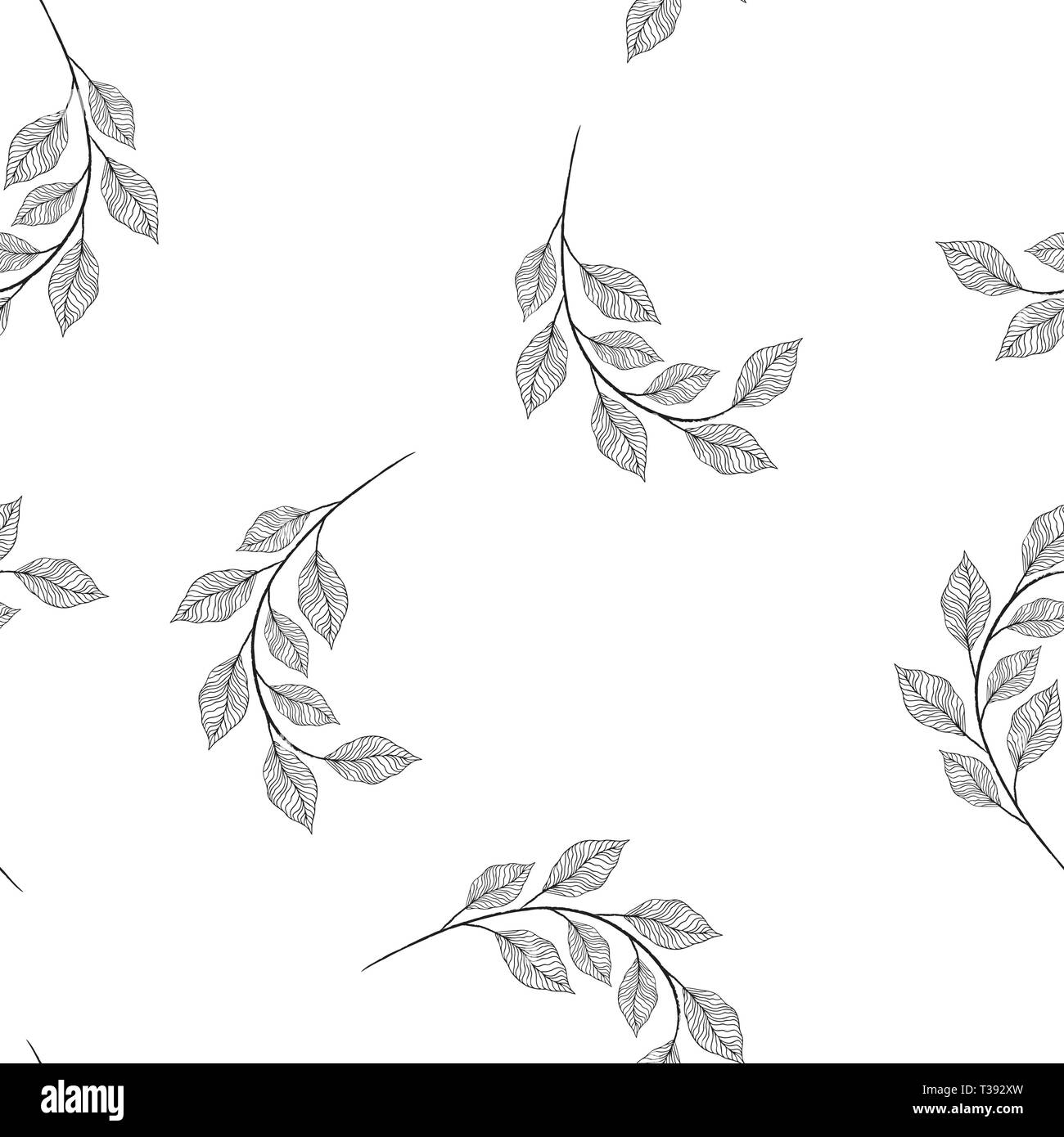 Foglie di Seamless pattern. Design per banner, poster, carta, coperchio, invito, cartellone brochure o della testata. Illustrazione Vettoriale