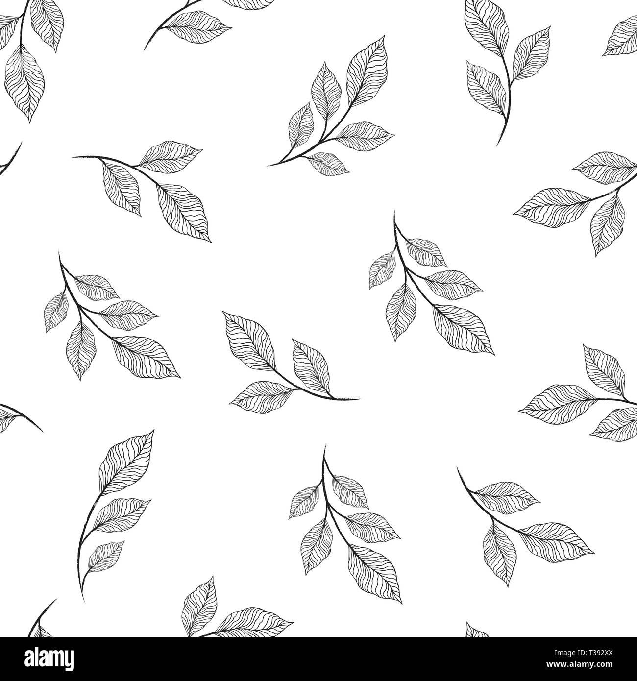 Foglie di Seamless pattern. Design per banner, poster, carta, coperchio, invito, cartellone brochure o della testata. Illustrazione Vettoriale