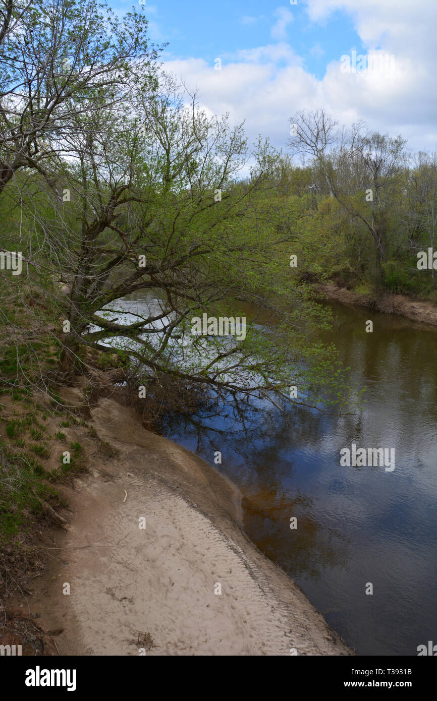 Rive del Fiume Neuse in Raleigh North Carolina. Foto Stock