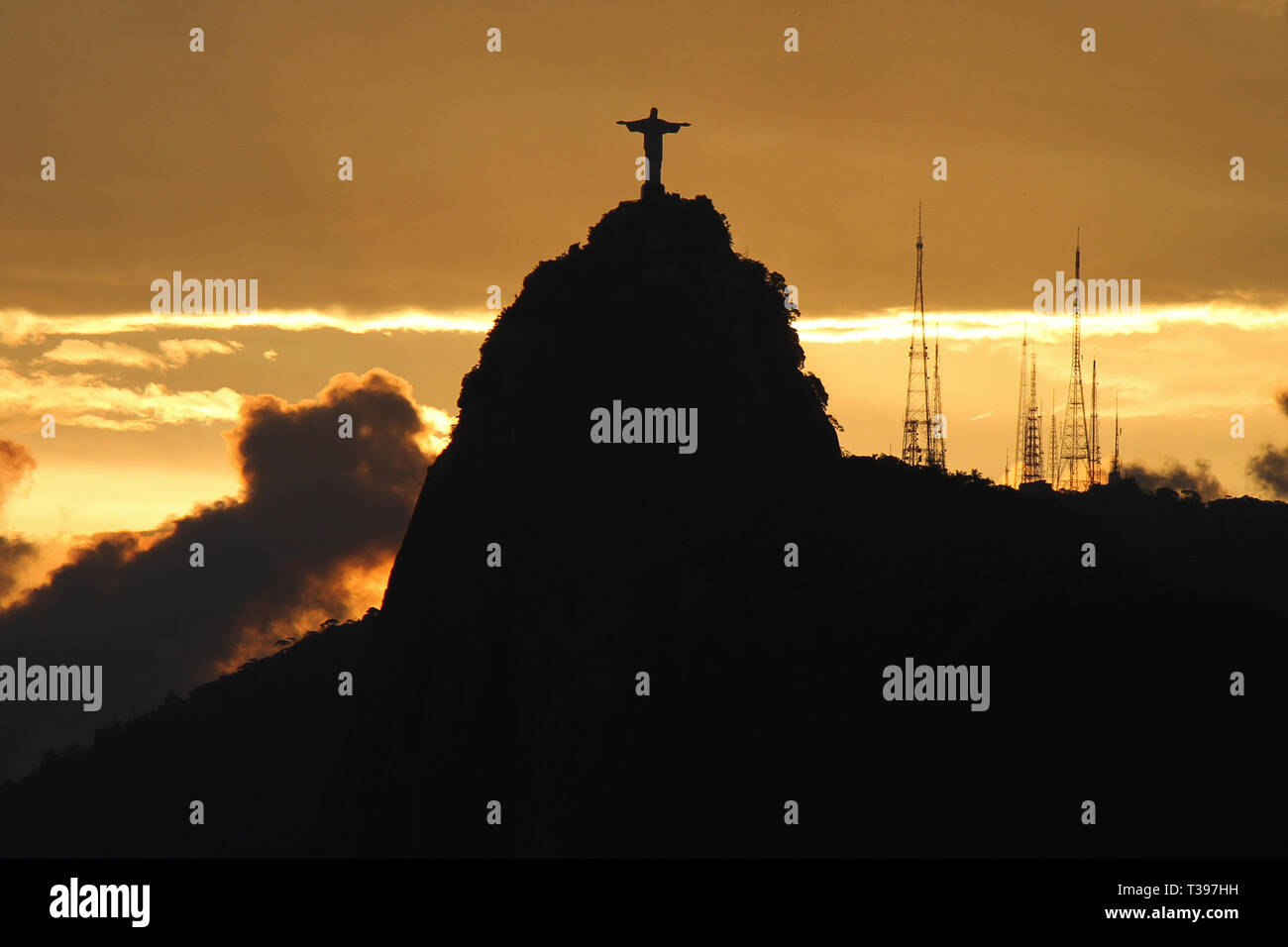 Tramonto sul Rio de Janeiro Foto Stock