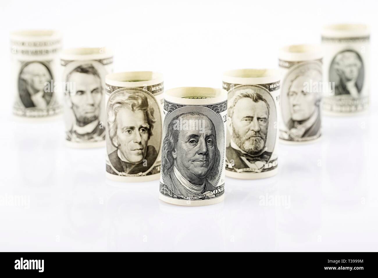 Presidenti americani su un banconote Foto Stock