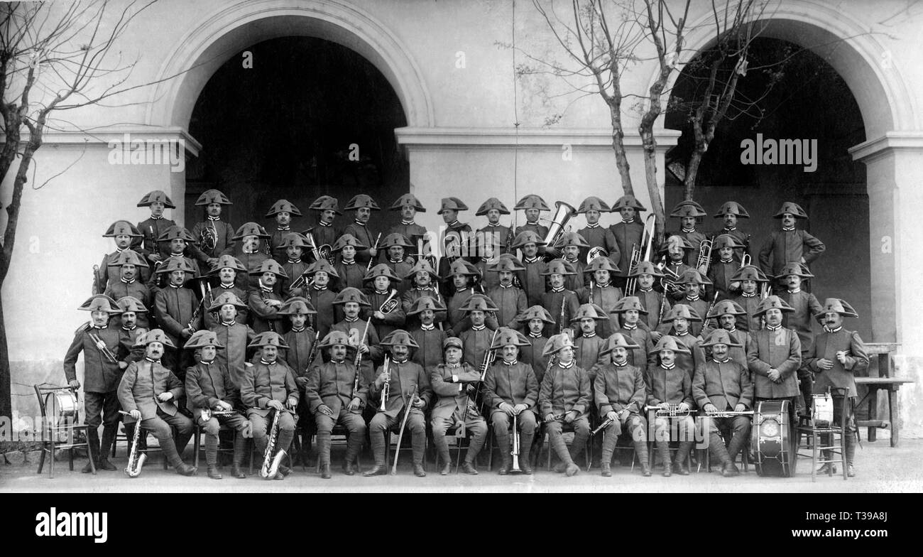Carabinieri, banda musicale, 1910 Foto Stock