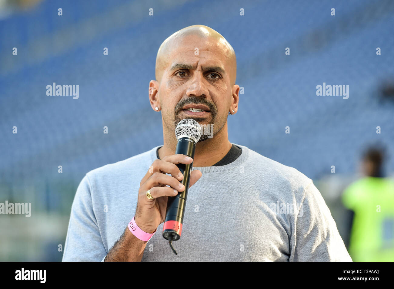SS Lazio ex giocatore Juan Sebastian Veron durante la Serie A match tra SS Lazio e Sassuolo presso lo Stadio Olimpico di Roma il 7 aprile 2019. Foto Stock