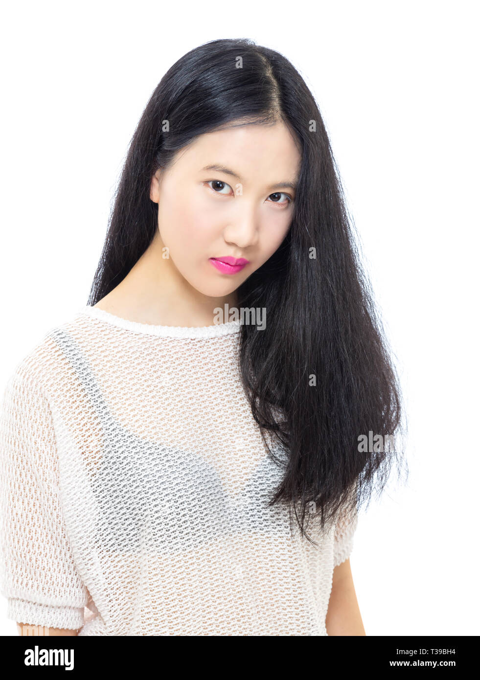 Teenage Asian high school girl, bellezza ritratto, skincare concept Foto Stock