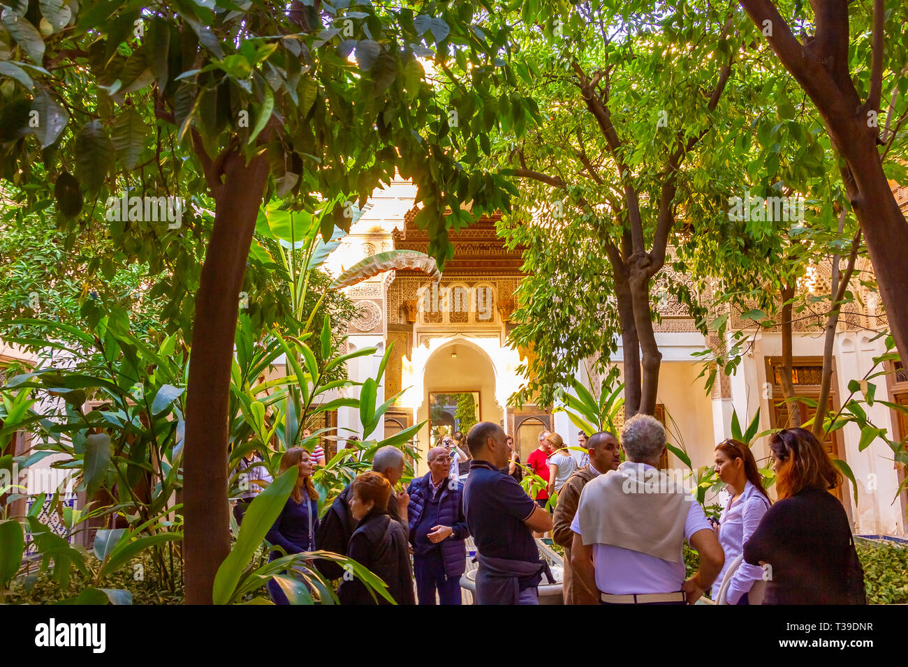 Marrakech, Marocco - 10 Novembre 2018: all'interno del Museo di Marrakech situato nel dar Menebhi Palace Foto Stock