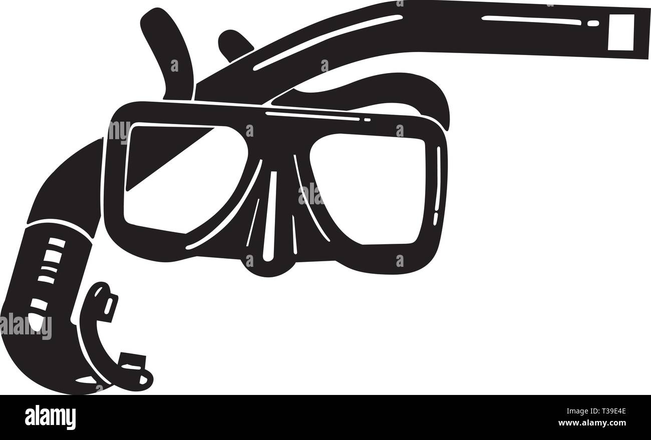 Fare snorkel e illustrazione di maschera Illustrazione Vettoriale