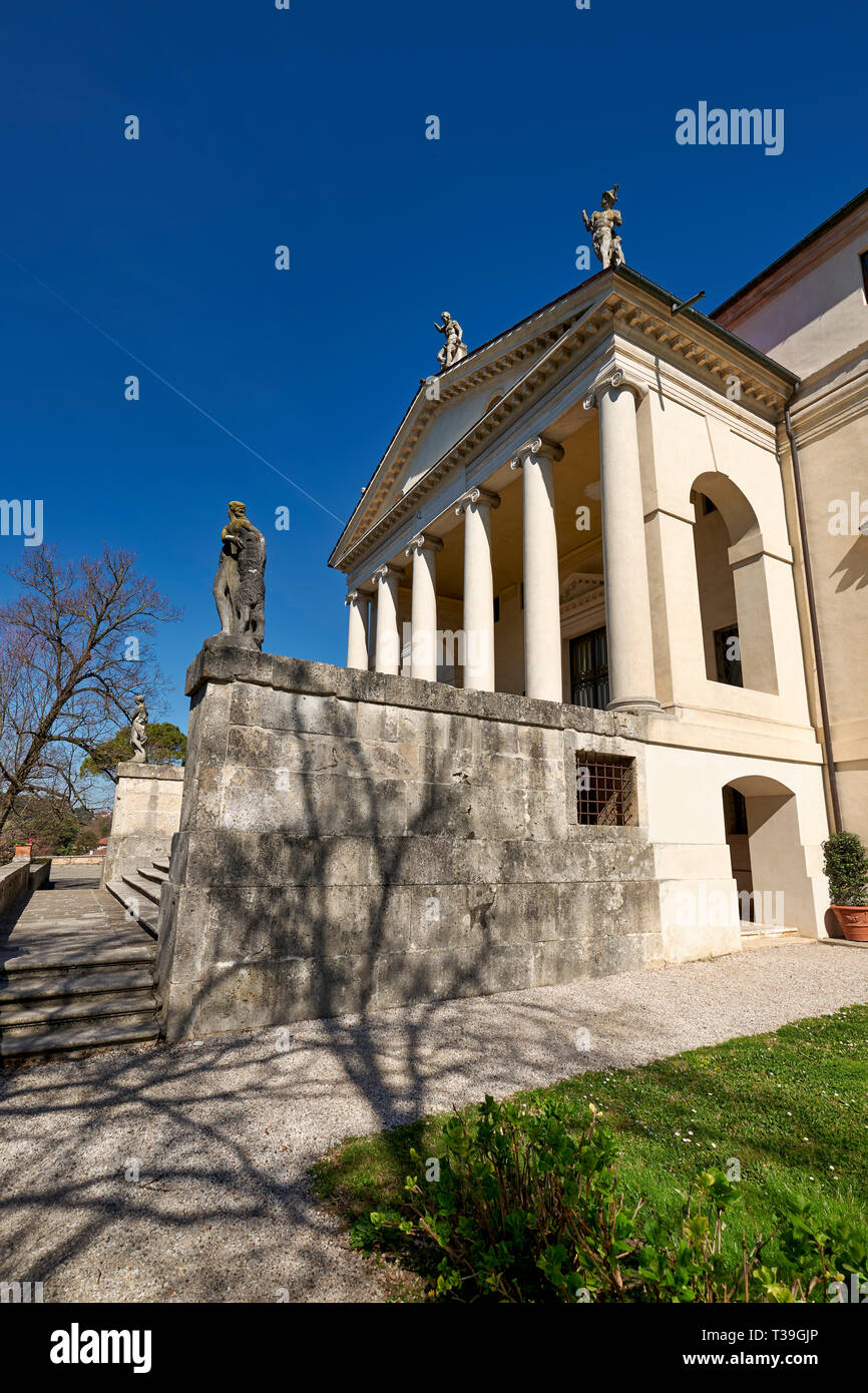 Vicenza, Veneto, Italia. Villa la Rotonda è una villa rinascimentale appena fuori Vicenza nel nord Italia e progettato da Andrea Palladio. Il corretto na Foto Stock