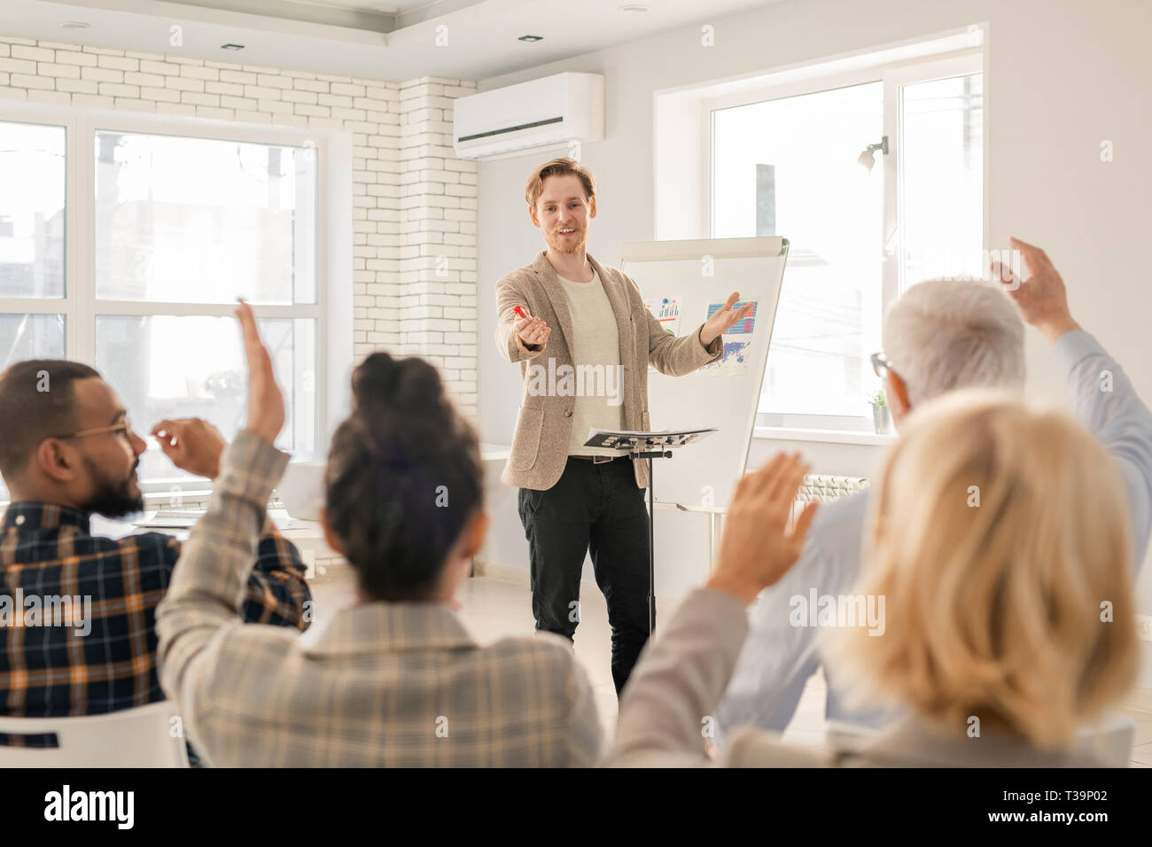 Lavorando al seminario Foto Stock