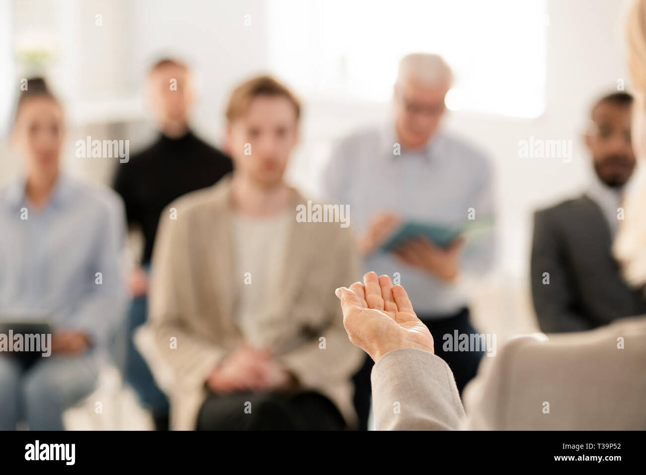 Mano di business coach Foto Stock