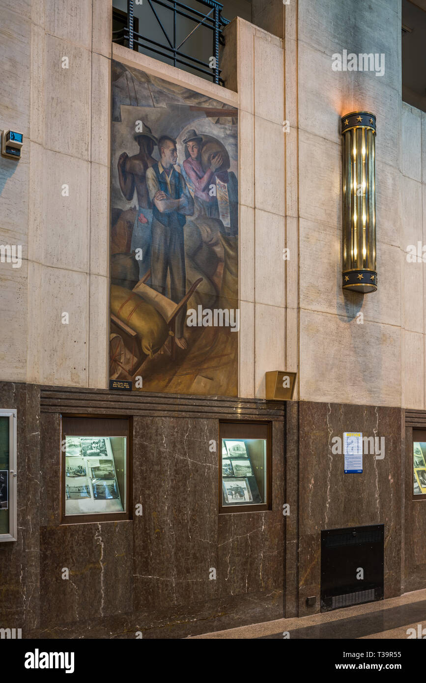 Interno del Oak Park Post Office Foto Stock