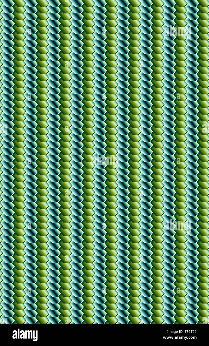 Verde metallizzato e blu modello di forme in colonne. Foto Stock