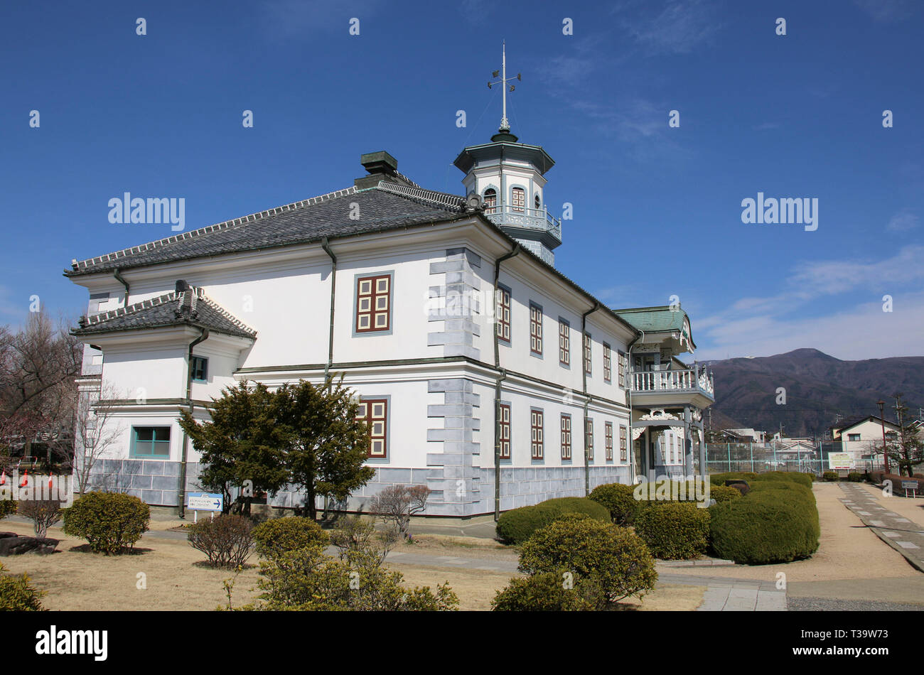 MATSUMOTO, Giappone - MARZO 26, 2019: vecchia scuola Kaichi a Matsumoto, Prefettura di Nagano, Giappone Foto Stock
