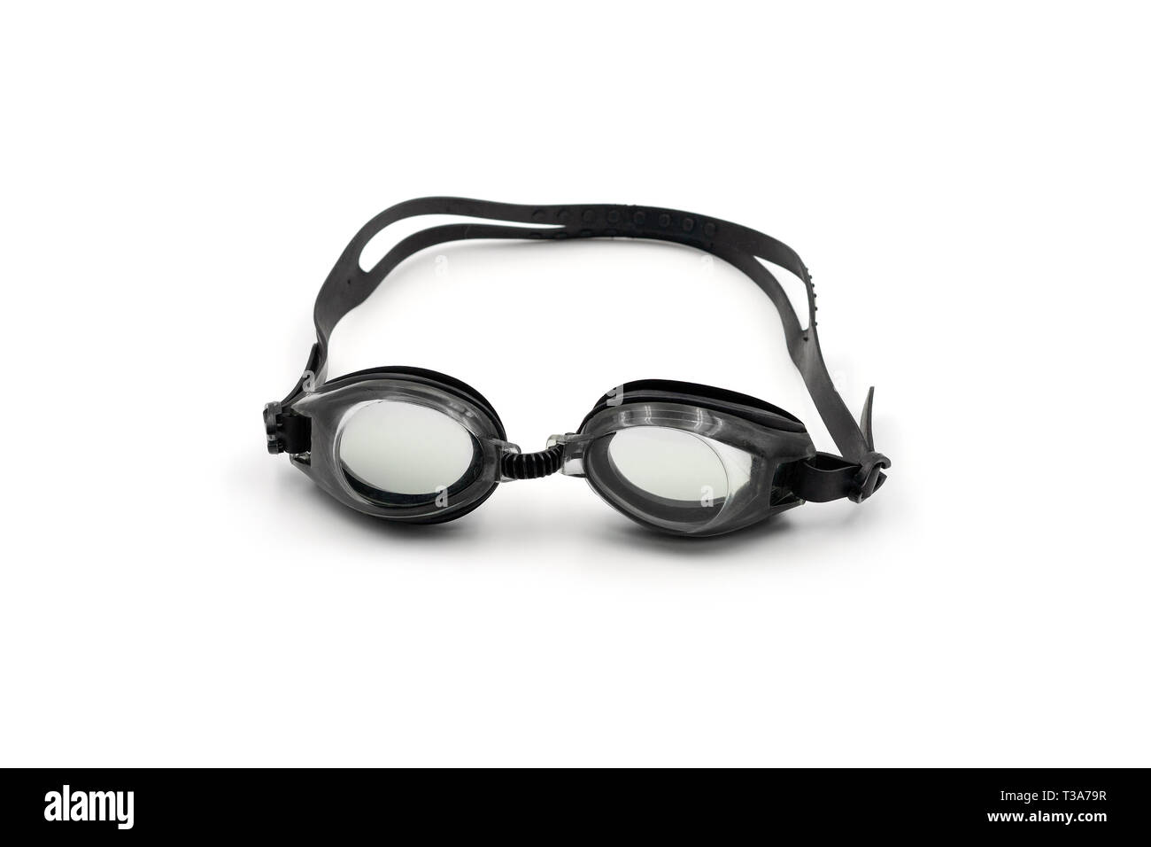 Occhiali per nuoto. Close-up. Isolato su sfondo bianco. Foto Stock