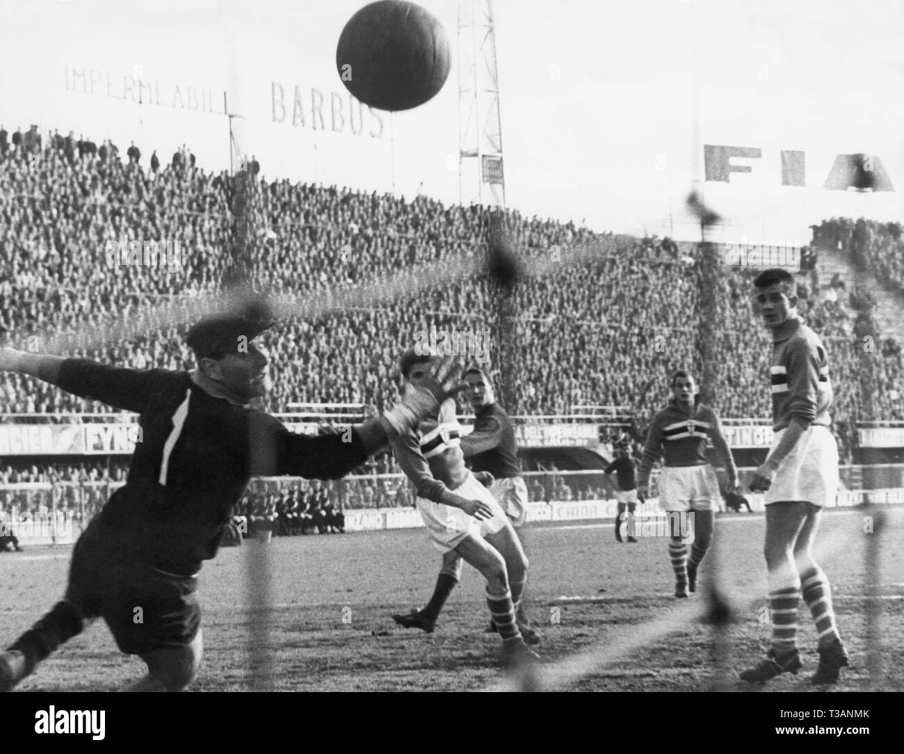 Campionato di calcio, fiorentina sampdoria, 1958 Foto Stock