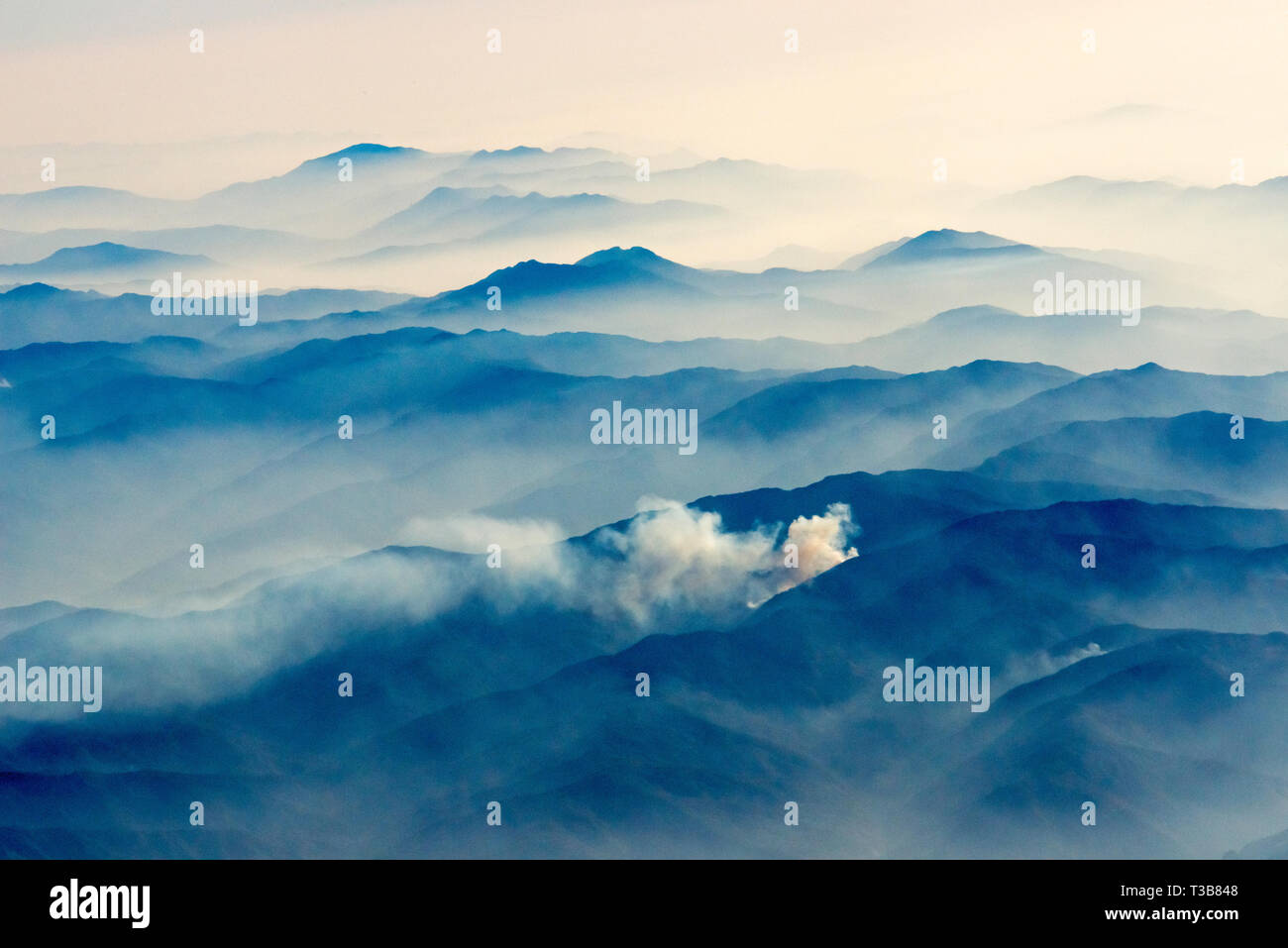 Vista aerea della montagna, Asia del Sud Foto Stock