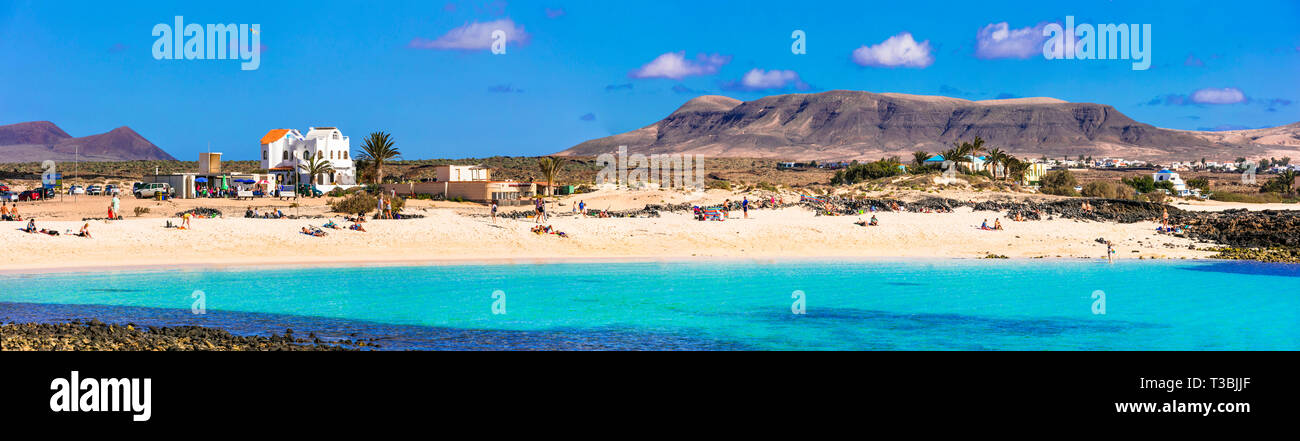 Bella la spiaggia Chonca,vicino a El Cotillo,isola di Fuerteventura, Spagna Foto Stock