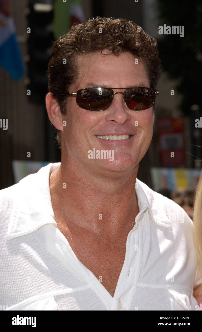 LOS ANGELES, CA. 29 luglio 2001: l'attore David Hasselhoff presso il world premiere in Hollywood, della Disney la principessa Diaries. © Paul Smith/Featureflash Foto Stock