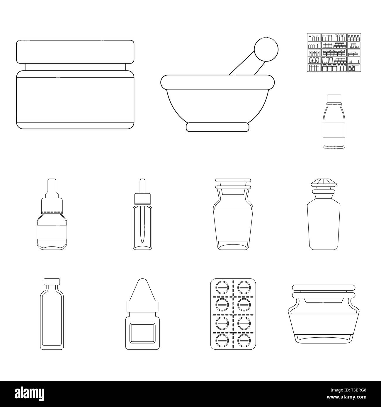 Bottiglia,ciotola,ripiani,fiala,pillola,in plastica, pestello,stock,scende,spray, vetro, pack, cappuccio,tradizionale,farmaco,cosmetici naturali,,contenitore,vitamina,prescription,farmacia,ripiano,round,prodotto,gel,antibiotico,bevanda,medicamento,farmacia,pharmaceutical,medicina,la salute,ospedale,guida,negozi,healthcare,trattamento,wellness,impostare,vettore,icona,immagine,isolato,raccolta,design,l'elemento,graphic,segno,contorno,linea vettori vettore , Illustrazione Vettoriale