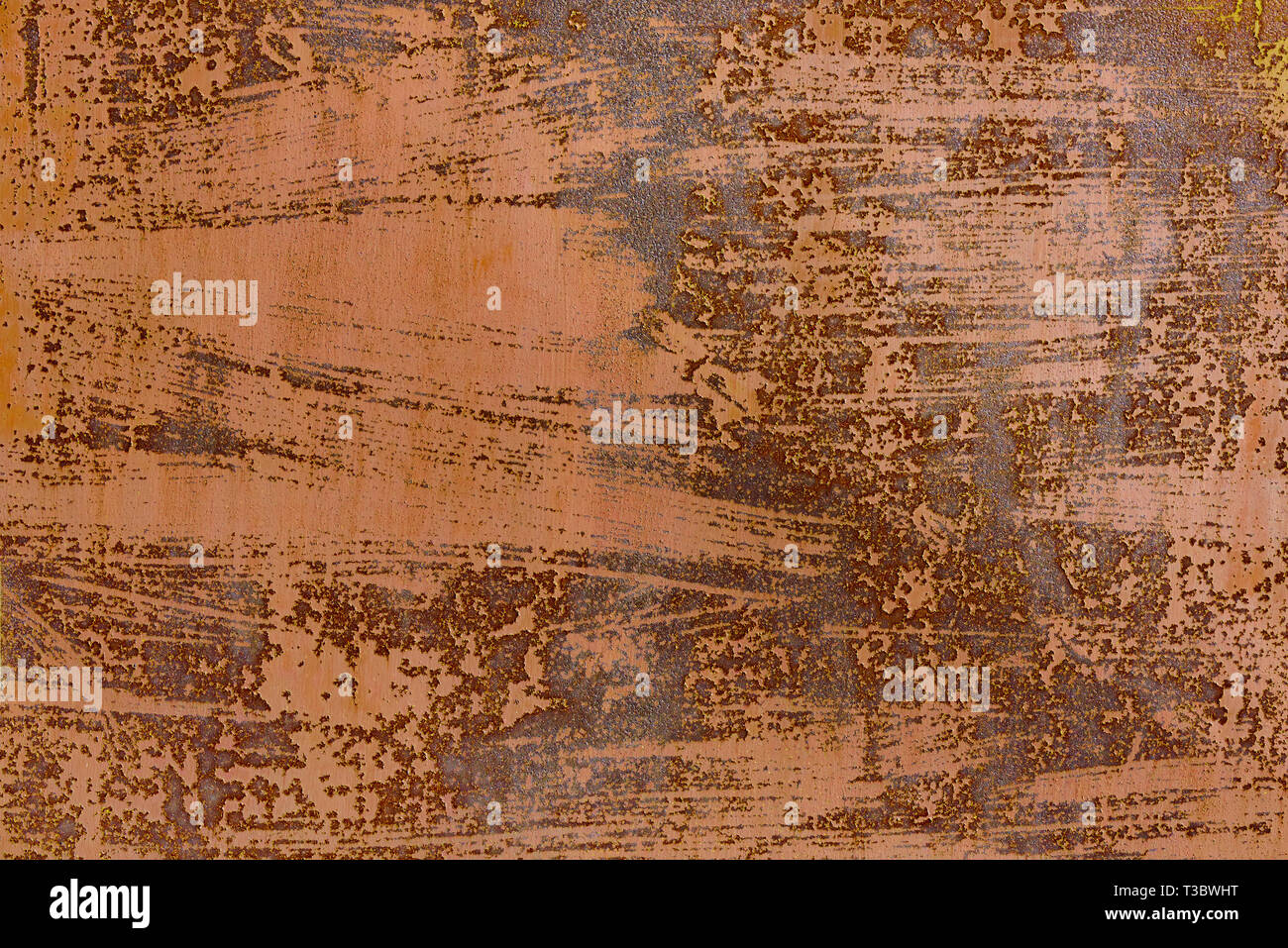 Texture di sfondo del vecchio metallo con la ruggine di close-up. Foto Stock