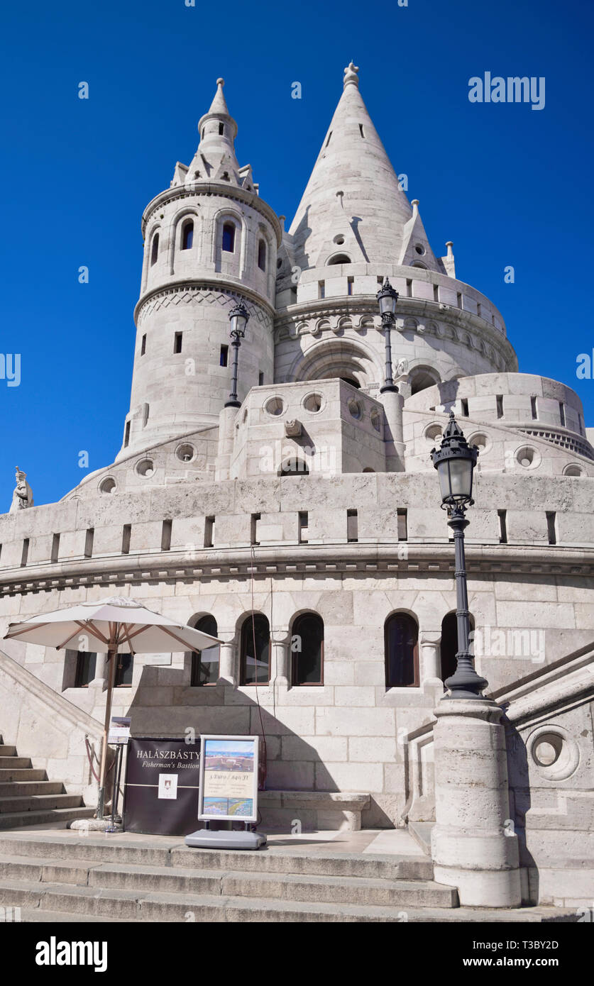 Ungheria, Budapest, Castle Hill, Fishermans Bastion. Foto Stock