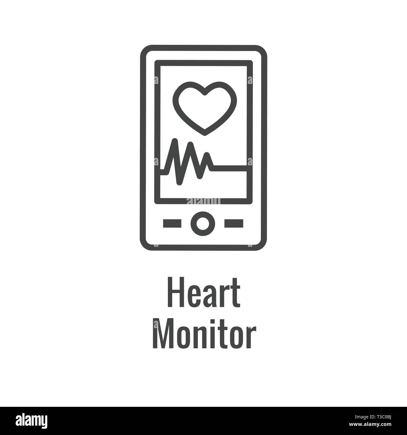 Sanità digitale Icona - Wearable Technology o Mobile / Immagine compressa Illustrazione Vettoriale