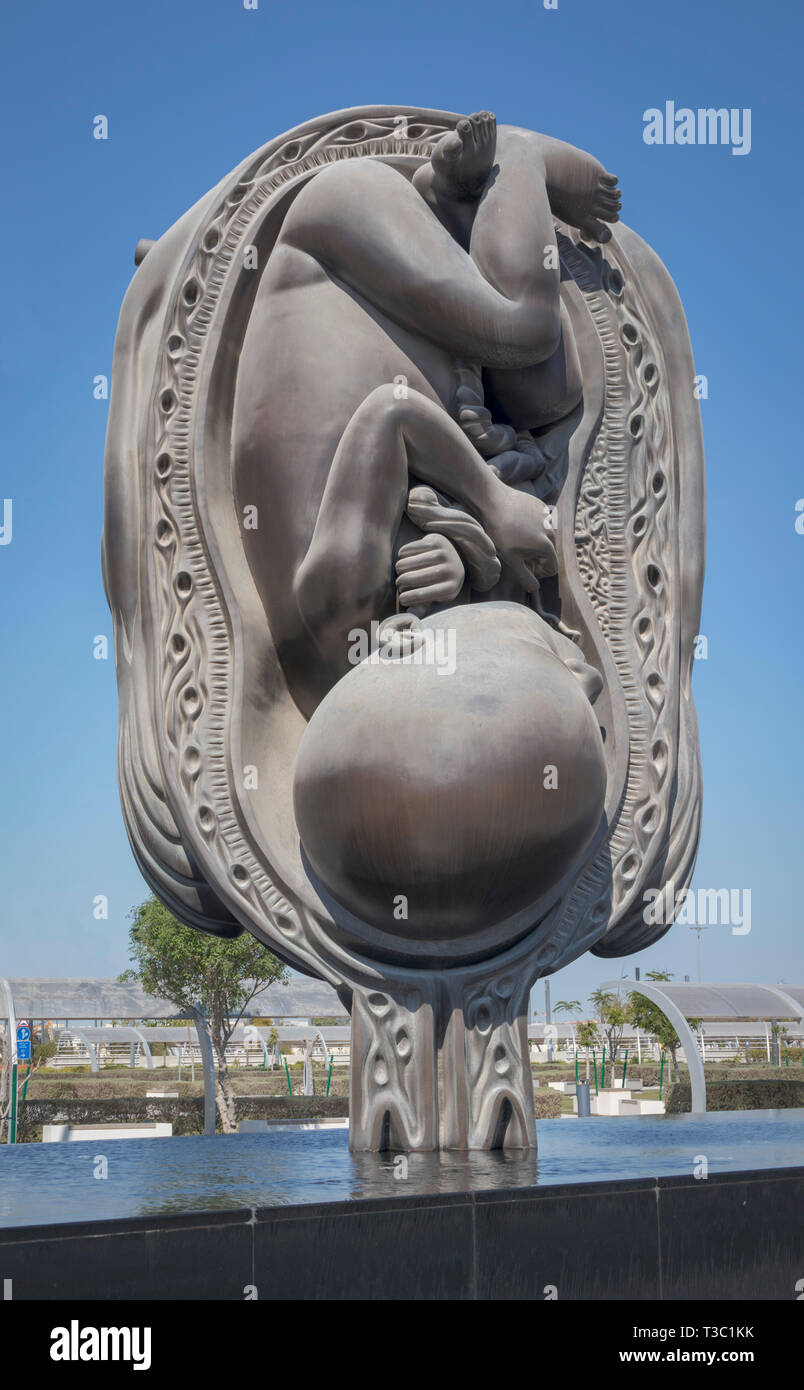 La miracolosa viaggio (2005 al 2013), una serie di 14 sculture in bronzo per artista Damien Hirst, Sidra di medico e di centro di ricerca, Doha, Qatar Foto Stock