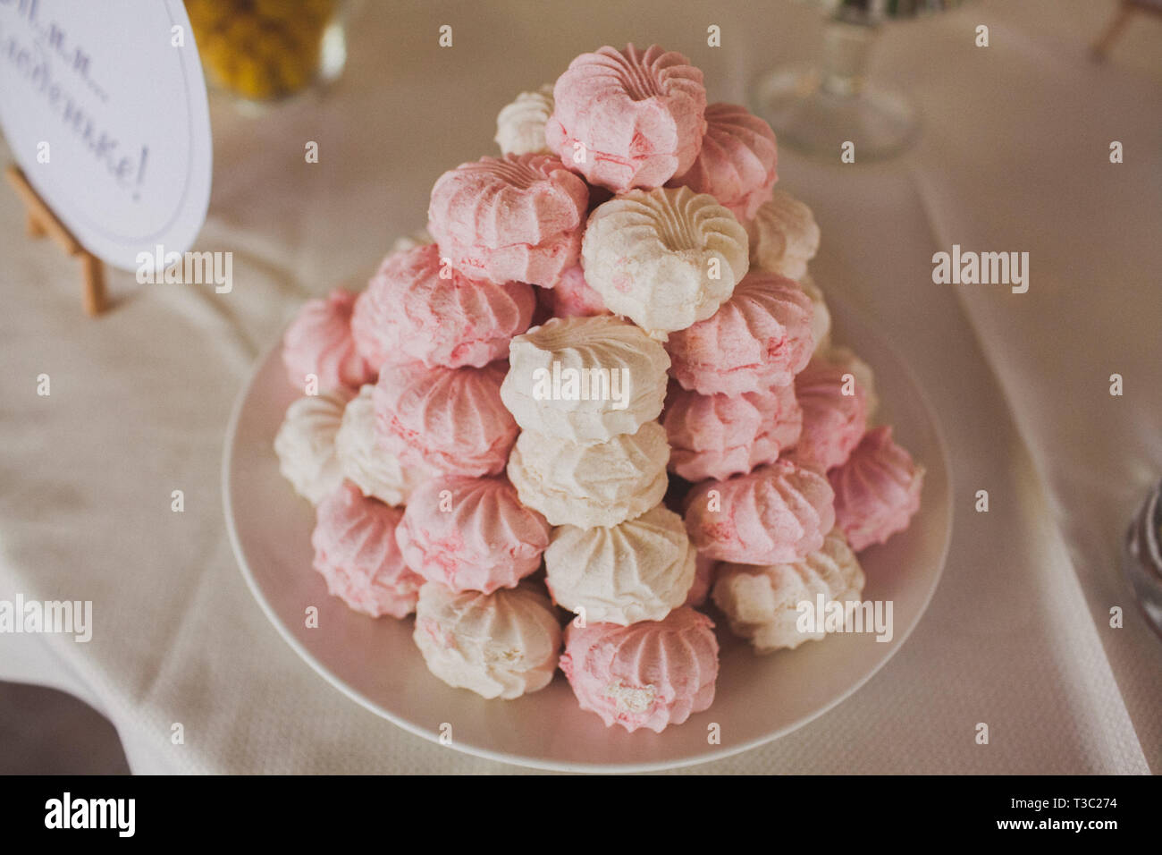 Tabella di dessert. Candy bar Foto Stock