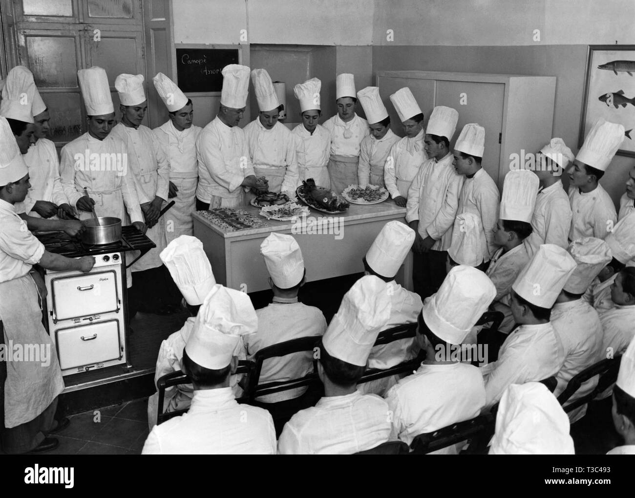 Scuola, cuochi, 1940-1950 Foto Stock