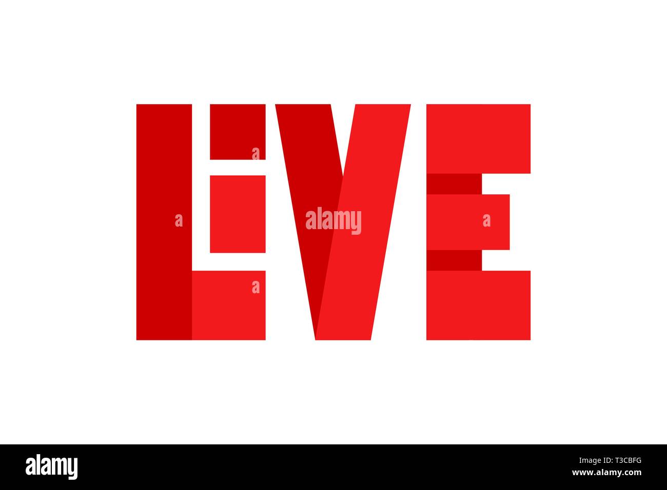 Red live streaming icona isolati su sfondo bianco. Disegnata a mano lettering design per le piattaforme di social media. - Vettore. Illustrazione Vettoriale