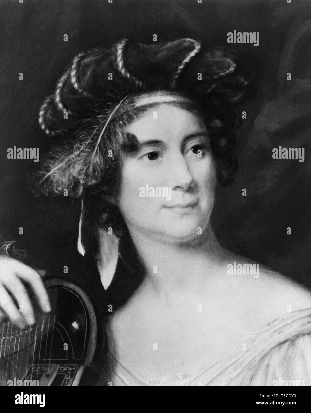 Louisa Catherine Johnson Adams (1775-1852), moglie del Presidente degli Stati Uniti John Quincy Adams, testa e spalle ritratto dal dipinto originale di Charles Bird King, 1825 Foto Stock