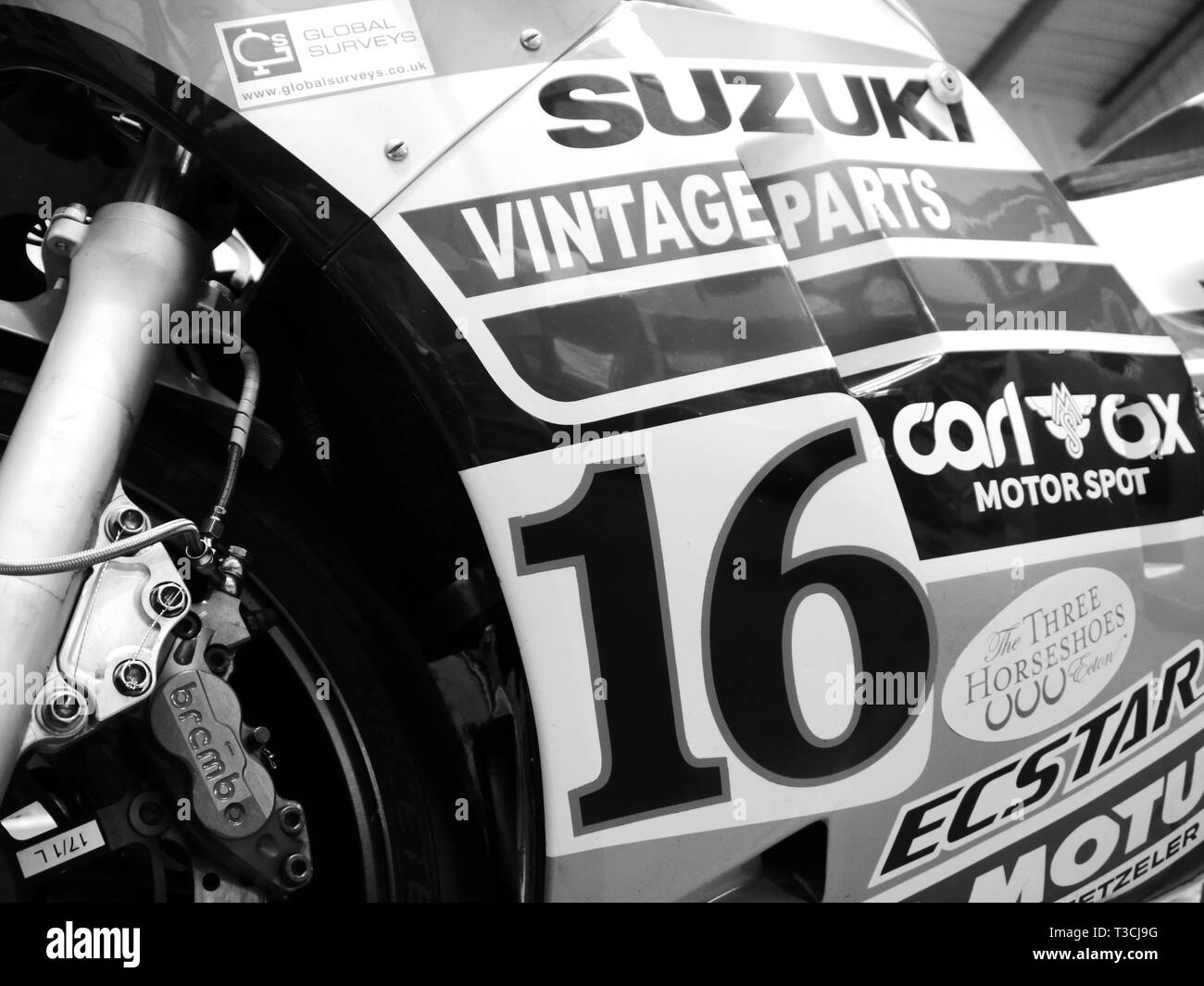 Classico del team Suzuki RG500 come cavalcato da Danny Webb Foto Stock