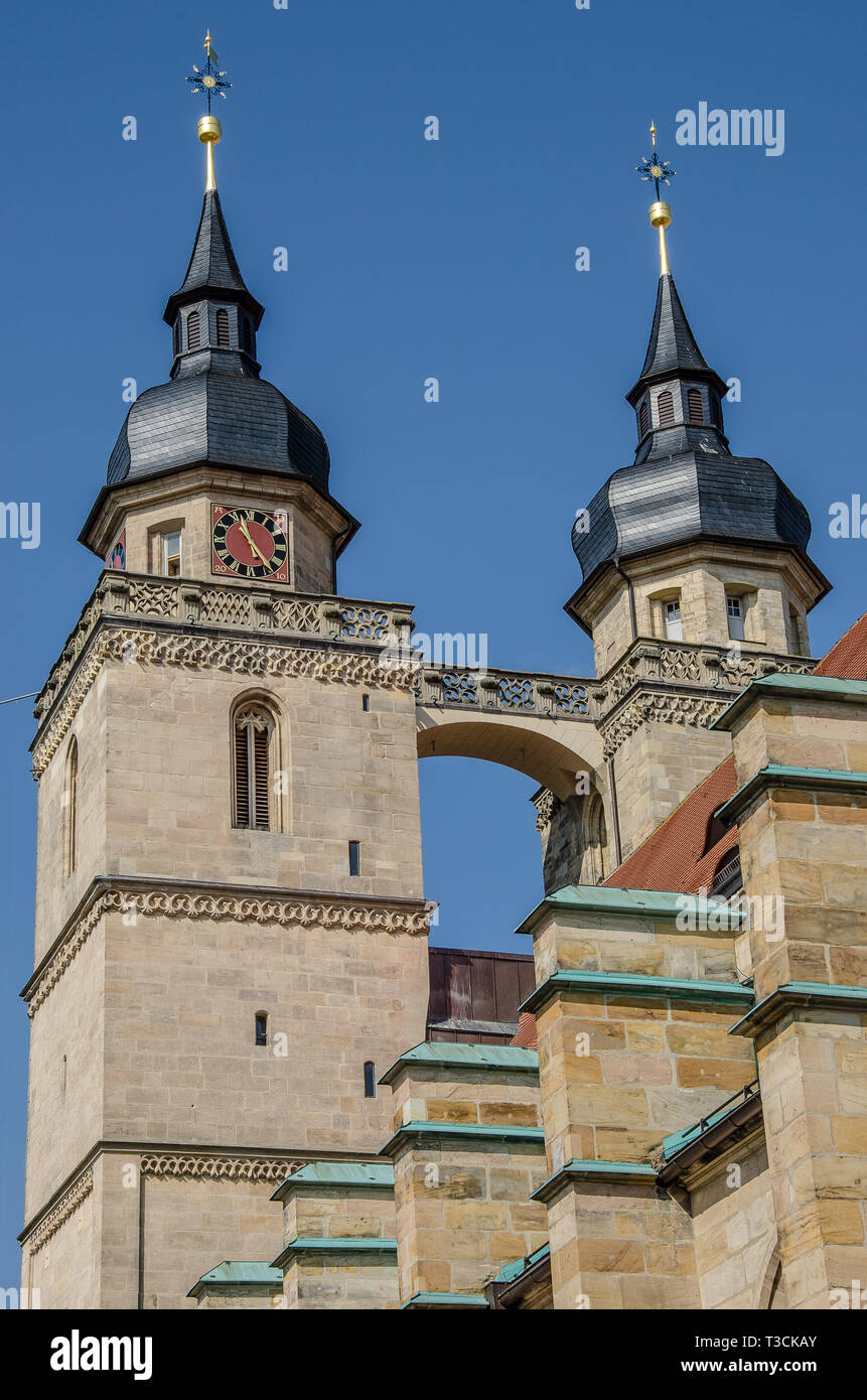 BAYREUTH, città gotica chiesa Santa Trinità, Evangelica Luterana Chiesa principale di Alta Franconia. Foto Stock