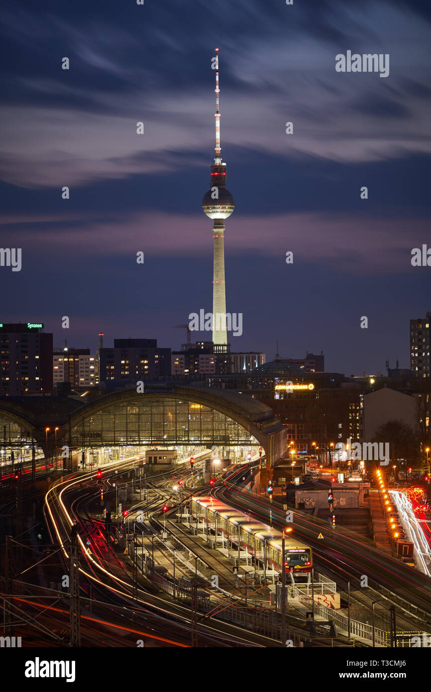 Fernsehturm di Berlino Foto Stock